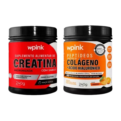 creatina maçã verde - 240g + colágeno de laranja - 240g - wp