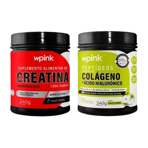 creatina maçã verde - 240g + colágeno de maçã verde - 240g - wp