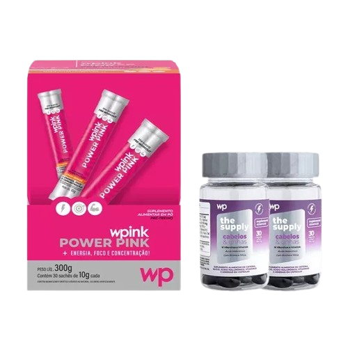 power pink de laranja + 2 cabelos e unhas - wp