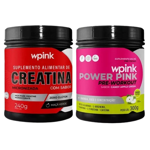creatina maçã verde 240g - super power pink de maçã verde - pré-treino – 300g