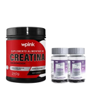 creatina sem sabor - 240g + 2 cabelos e unhas - wp