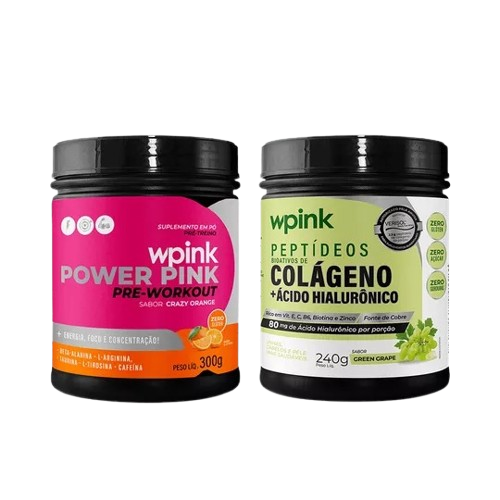 super power pink de laranja - 300g + colágeno de uva verde - 240g - wp