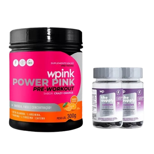 super power pink de laranja 300g + 2 cabelos e unhas - wp